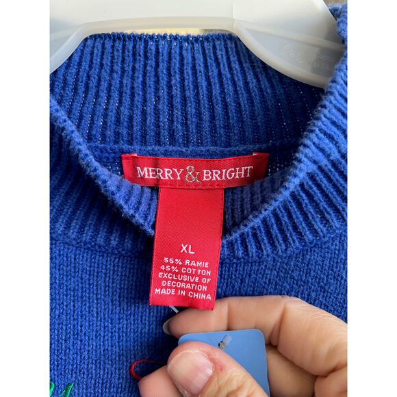 Christmas kissing cats xmas holiday festive sweater size XL - Picture 3 of 4